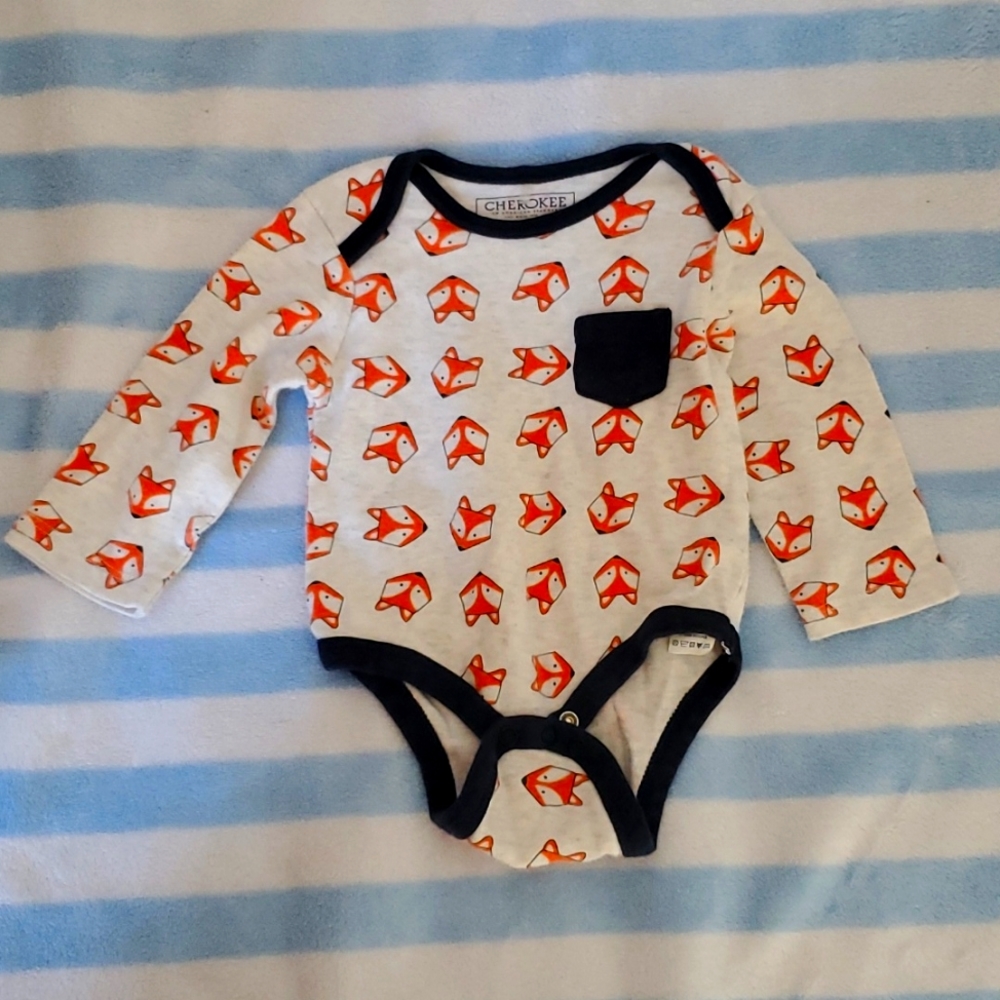Cherokee fox diaper shirt 6m